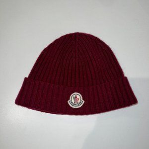 Moncler cashmere rib-knit logo beanie